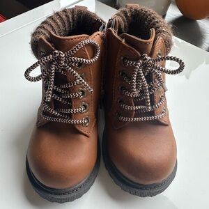 Wonder Nation Brown Kids Boots with Knit Cuff